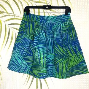 Banana Republic Tropical Palm Frond Linen Skirt Size 2P